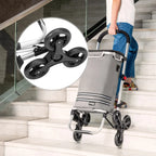  Monzana 2in1 Einkaufstrolley 30kg Klappbar Abnehmbare Tasche 6 Rollen Kühltasche Einkaufswagen Einkaufshilfe Treppensteiger , Farbe:Grau