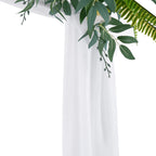  Chiffon-Vorhang Hochzeitsbogen Drapieren Stoff, Umweltfreundliche Zarte Textur Schön Hochzeitsdekorationen Im Freien （1 Panels，Weiß）