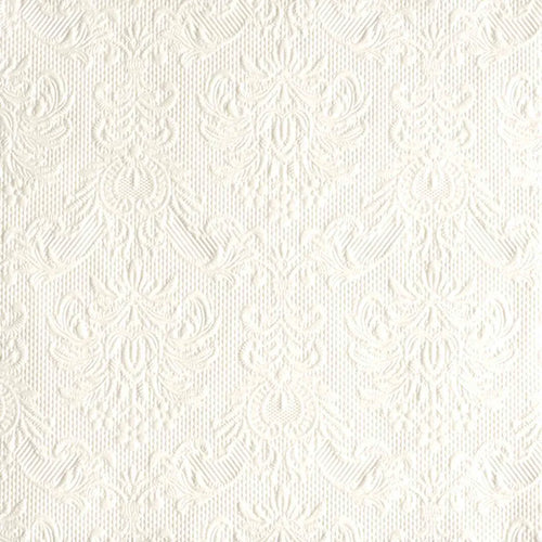 15 Servietten Elegance Pearl Effekt Geprägt 33x33cm Hochwertig Perlmutt Schimmernd, Farbe:pearl White