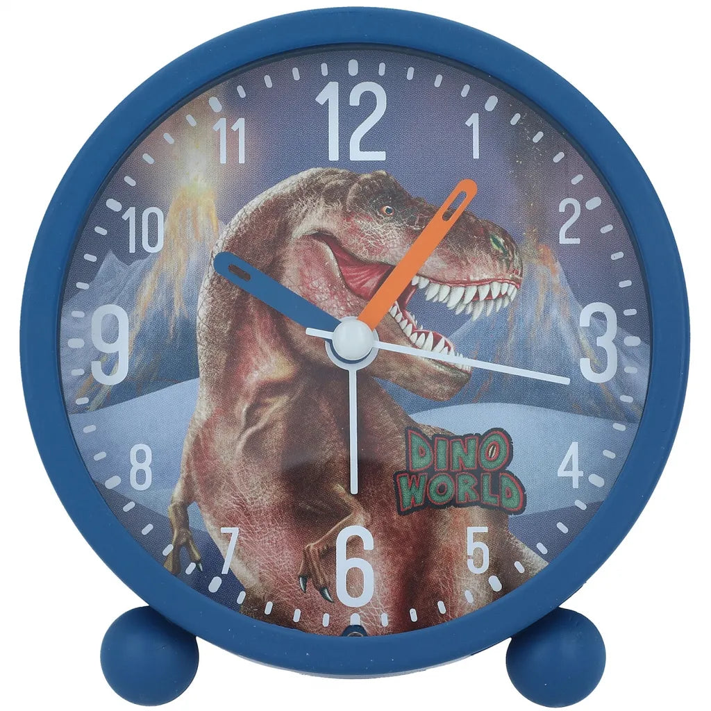  Depesche 12155 Dino World Wecker Blau Dinosaurier T-REX Lautlos Mit Lichtfunktion