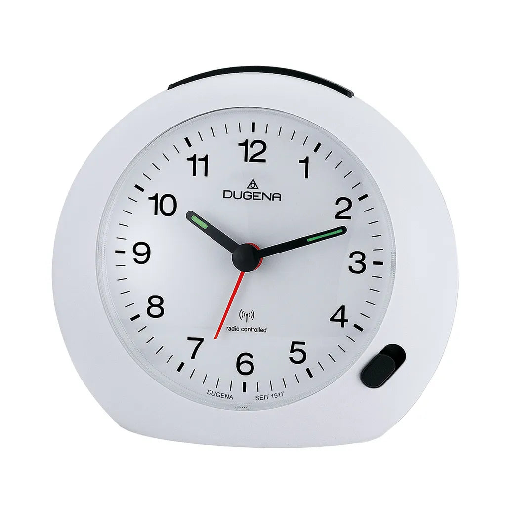  DUGENA 4460382 Wecker Funkwecker Licht Alarm Weiss Leise Sekunde