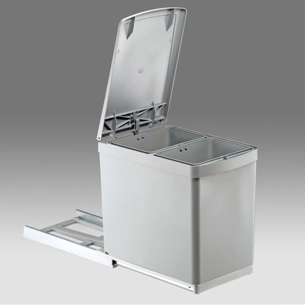  Wesco Basic-2 Abfalleimer 2 X 7,5L Vollauszug 30-er Küchenschrank Mülleimer 40637