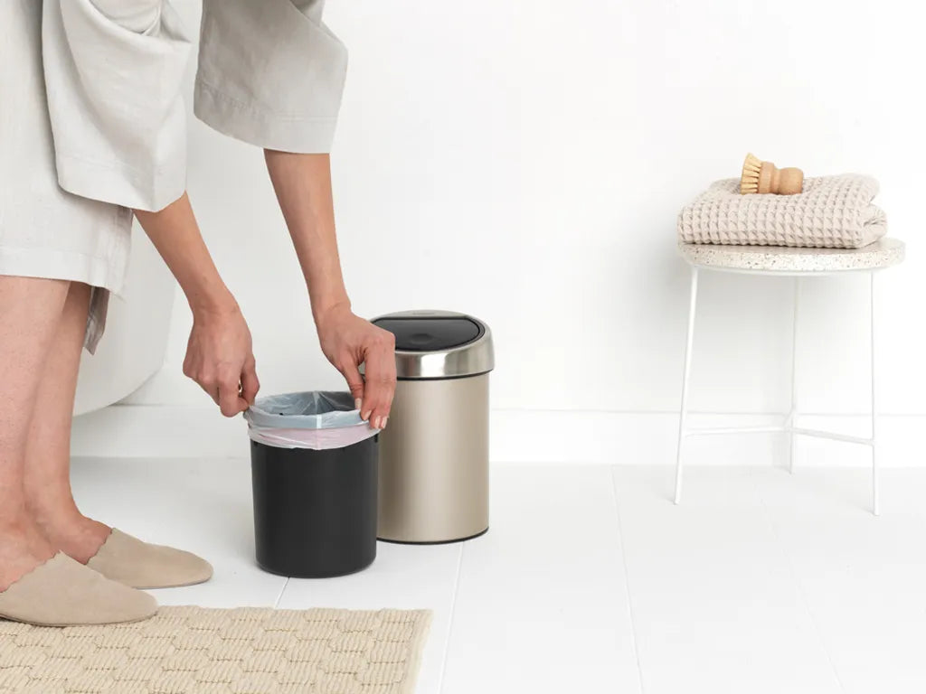  Abfalleimer Bad Kosmetikeimer Abfallsammler Abfallkorb Dunkelbeige 3 L BRABANTIA