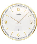  AMS 5609 Wanduhr Funk Funkwanduhr Analog Golden Rund