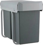  Wesco Einbau-Abfallsammler Double Boy - 30 Liter (2x15 Liter), Silber/anthrazit, Ab 30er Schrankbreite