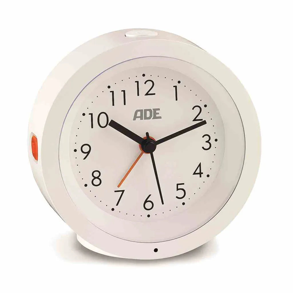  ADE CK 1719 Wecker Analog Weiß Mit Nachtlichtsensor