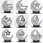  Ramadan Eid Mubarak, Dekorationen Eid Mubarak Acryl Ornamente Mond Sterne Muslim Festival Ramadan Dekorationen, Schwarz