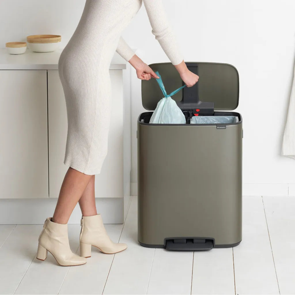  BRABANTIA Tretmülleimer Bo 2 Eimer 30+30 L Platin