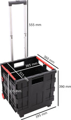  Einkaufswagen Korb Transporter Einkaufstrolley Mit Räder Klappbarer Teleskopgriff Aluminium Kunststoff 40 X 36 X 95 Cm Klappwagen