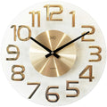  JVD HT098.1 Wanduhr Quarz Analog Golden Rund Mit Glas