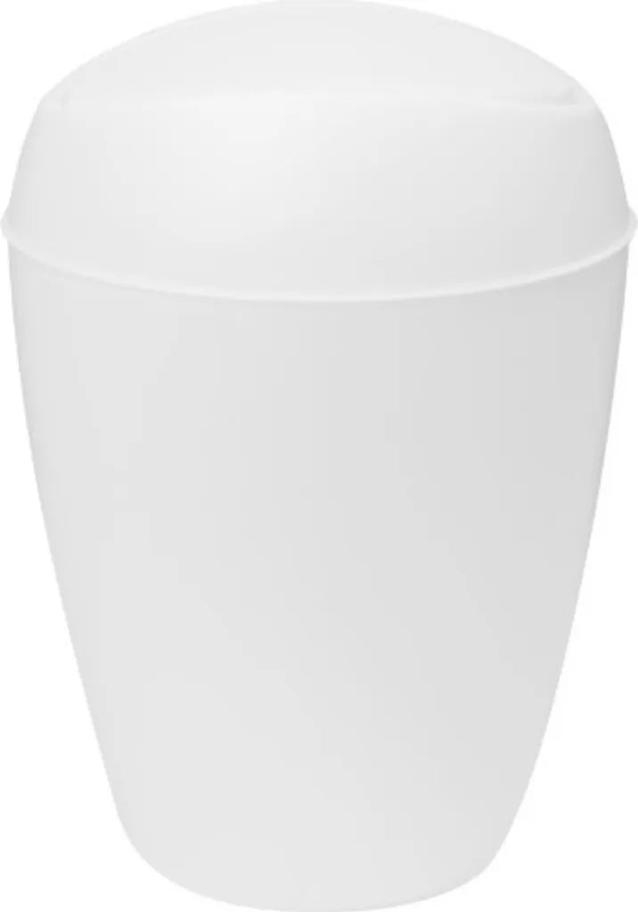  Umbra Twirla Abfalleimer Mit Schwingdeckel, Kosmetikeimer, Papierkorb, Recylingeimer, Weiß, PP, 9 L, 1012978-661