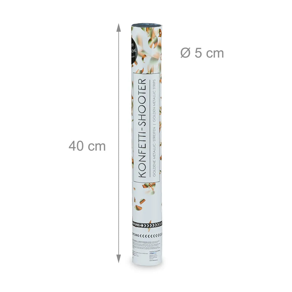  Relaxdays 5 X Party Popper 40 Cm Gold