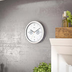  Mebus Funk-Wanduhr Mit Thermometer Und Hygrometer / Quarz-Uhrwerk / 26 Cm Durchmesser / Rund