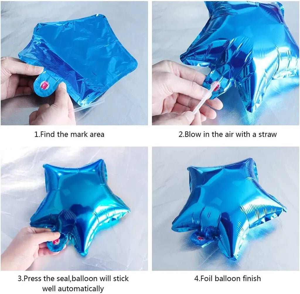  Geburtstagsdeko Blau Set, Happy Birthday Girlande Konfetti Ballons Tischdecke Blau Luftballons Glitzer Vorhang Konfetti Herz Stern Folienballon Für Mann Junge Mädchen Party Geburtstag Deko