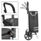  Monzana 2in1 Einkaufstrolley 56L Bis 50 Kg Klappbar Abnehmbare Tasche Handwagen Einkaufswagen Einkaufshilfe Roller, Farbe:schwarz