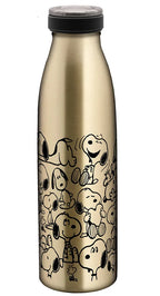  Isolierflasche Snoopy Muster Gold 500ml Edelstahl