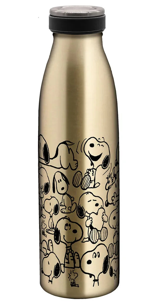  Isolierflasche Snoopy Muster Gold 500ml Edelstahl