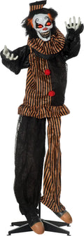  Outsunny 1,7m Halloween Dekoration Horror-Clown Mit Spezialeffekten Und Soundfunktion Rote Augen Mit Leuchtern Gruselige Clown