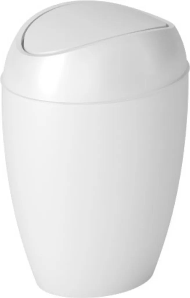  Umbra Twirla Abfalleimer Mit Schwingdeckel, Kosmetikeimer, Papierkorb, Recylingeimer, Weiß, PP, 9 L, 1012978-661