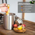  Komposteimer Küchen-Kompostbehälter VeoHome Mit Aktivkohlefilter (5L) - Rostfreier Edelstahl, 100% Luftdicht, Um Geruch Aus Organischen Lebensmittelresten Zu Hause