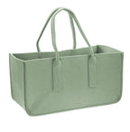  2 Stück Filztasche - Ideale Mehrweglösung Als Einkaufstasche, Faltbare Tragetasche, Spielzeugkiste, Holzkorb Etc., Ca. 50 X 25 X 25 Cm, Ca. 5 Mm Materialstärke (grün)