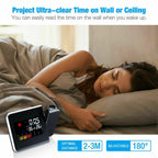  LCD Wecker Funkuhr LED Funkwecker Snooze Alarm Tischuhr Mit Projektion