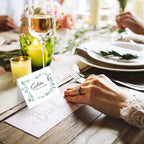  MAVANTO® 50x Design Tischkarten Hochzeit Geburtstag DIN A7 - Platzkarten Zum Beschriften In Vielen Verschiedenen Designs (Eukalyptus Kranz)