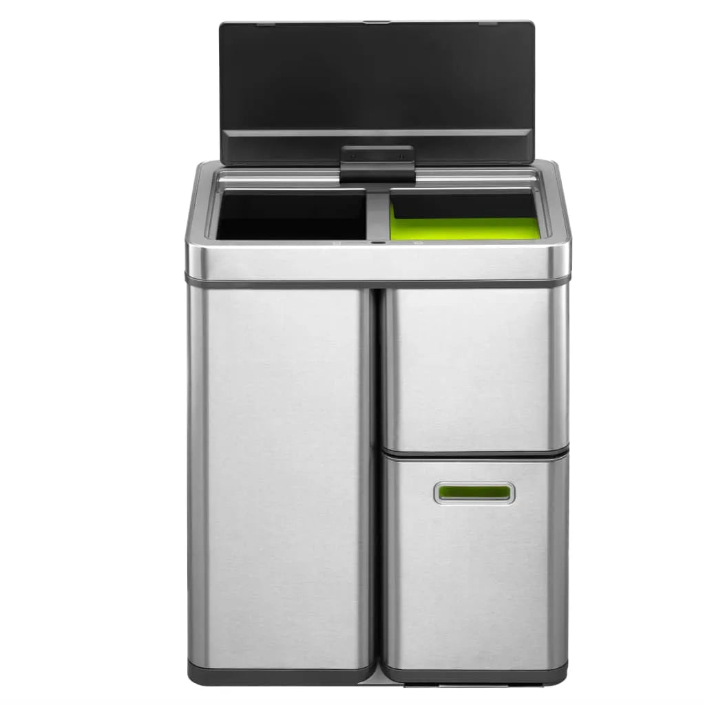  EKO Sensor-Mülleimer Mirage Plus 1x30 L + 2x15 L Mattsilber