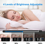  LED Digitaler Wecker Mit Drehfuß, LED-Display, Große Ziffern Anzahl Für Alte, Große Runde Taste, Dimmer Helligkeit, Einstellbare Lautstärke, Schlummerfunktion, Steckdose, Batterie-Backup, Schwarz,Black