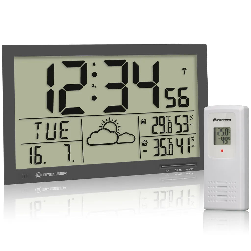  Bresser Wetterstation MyTime Jumbo 37 Cm Grau 2-teilig