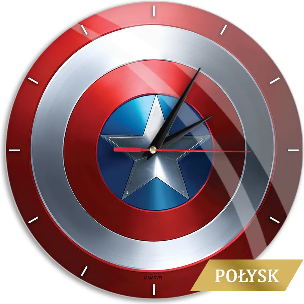  Wanduhr Glänzend - Captain America Marvel Red