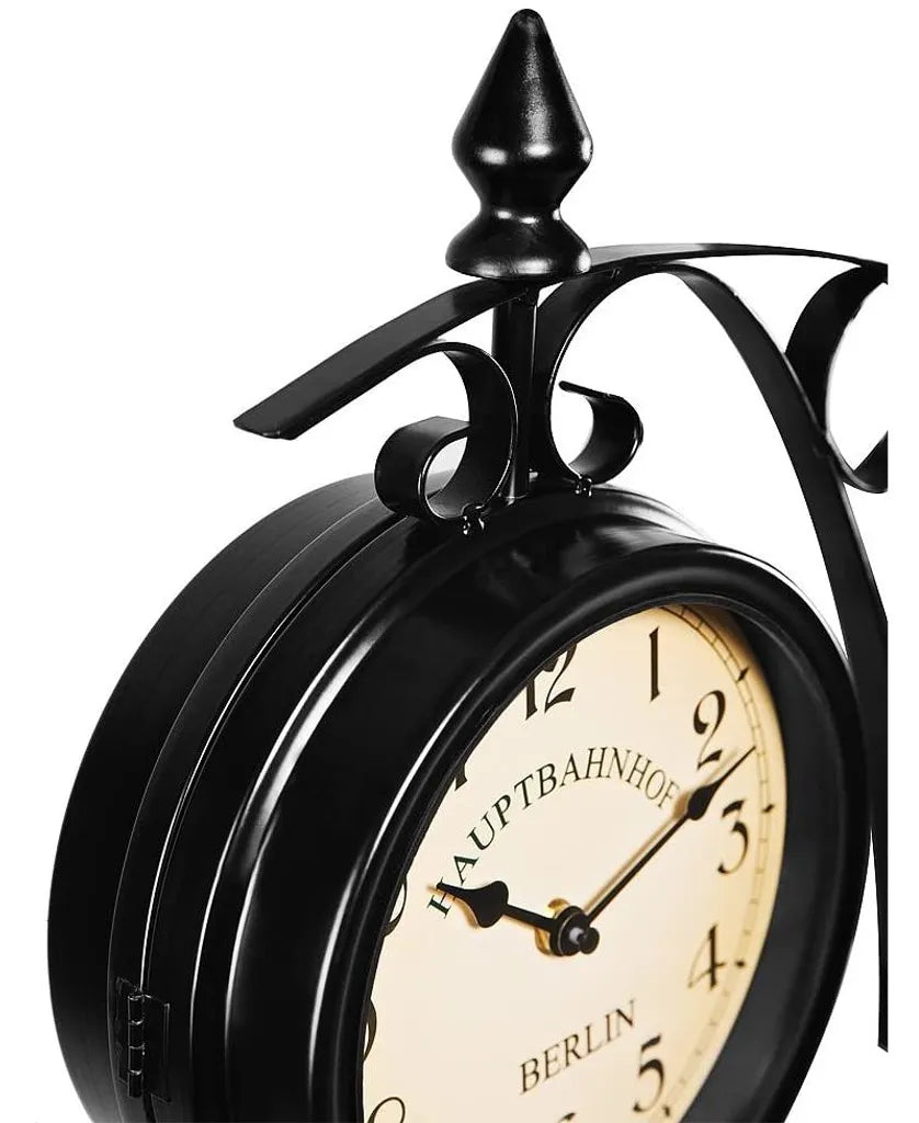  Wanduhr Schmiedeeisen Gartenuhr Bahnhofsuhr 2-seitig Handgefertigt Grand Central Terminal New York