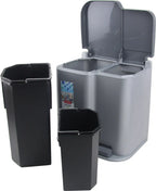  Curver Duo Tretmülleimer Deco 15L Mit 6L Inneneimern Hellgrau
