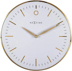  NeXtime 3256WI Small Design-Wanduhr, Leise, Weiß, Gold, 30 Cm