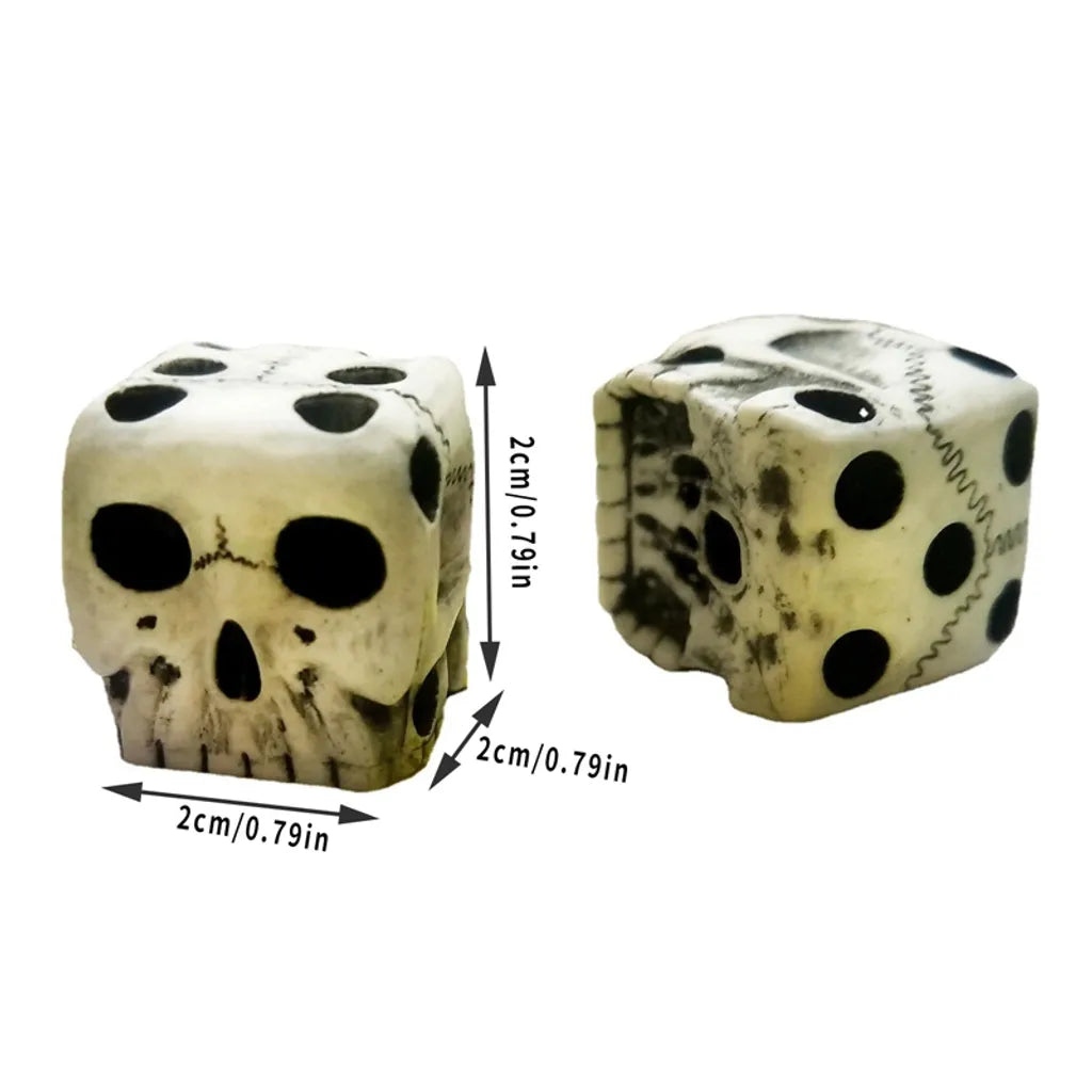  5x Skelett Würfel Gruselige Dekorative Verzierung 6-seitig Harz Gotische Skelettwürfel, Für Halloween Partydekoration