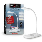  MAXXMEE LED-Tischleuchte Mit Wireless Charging - 3 Farbtemperaturen LED Tischleuchte Tischlampe Lampe USB Leuchte Wireless Touchfunktion Leselampe