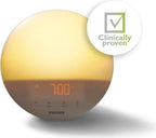  Philips HF3519/01 Wake-up Light (Sonnenaufgangfunktion, Digitales Fm Radio, Tageslichtwecker) Weiß