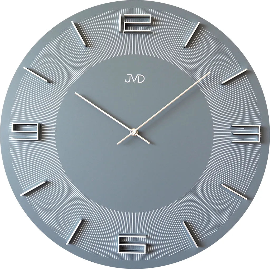  JVD HC34.2 Wanduhr Quarz Analog Grau Rund