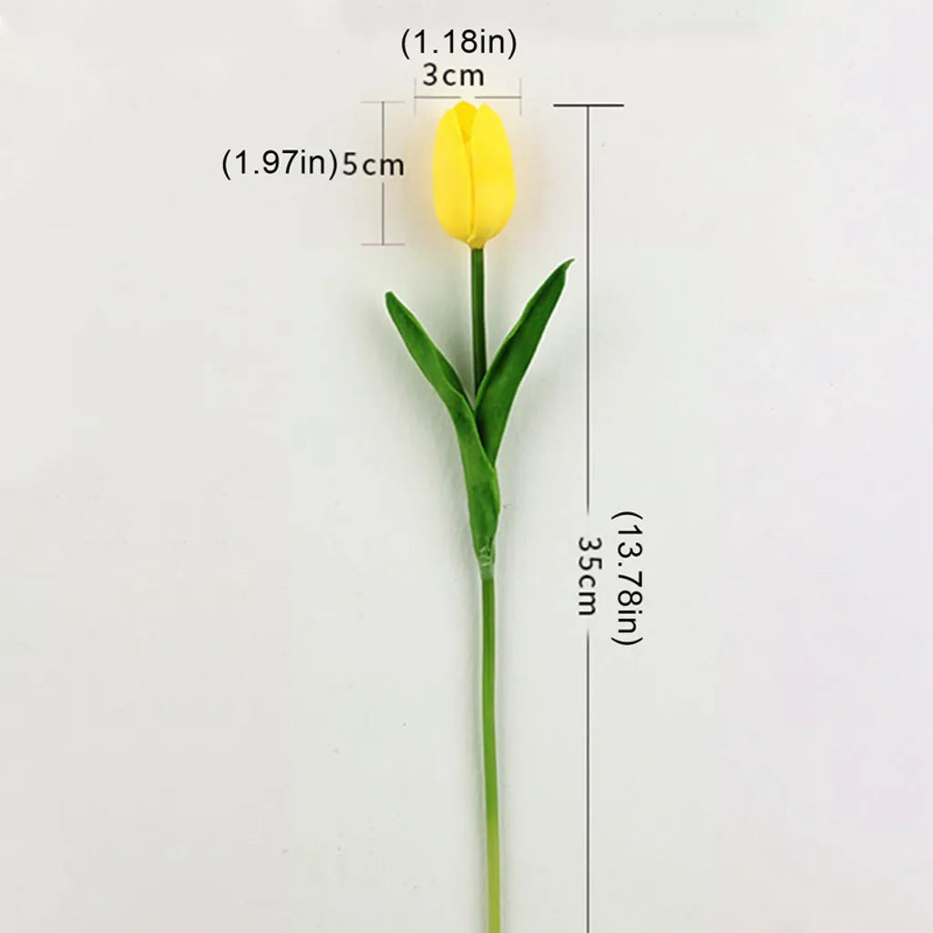  10er Künstliche Tulpe Blume Kunstblumen Gefälschte Blumen Bukett Künstlich Tulpe Gelb