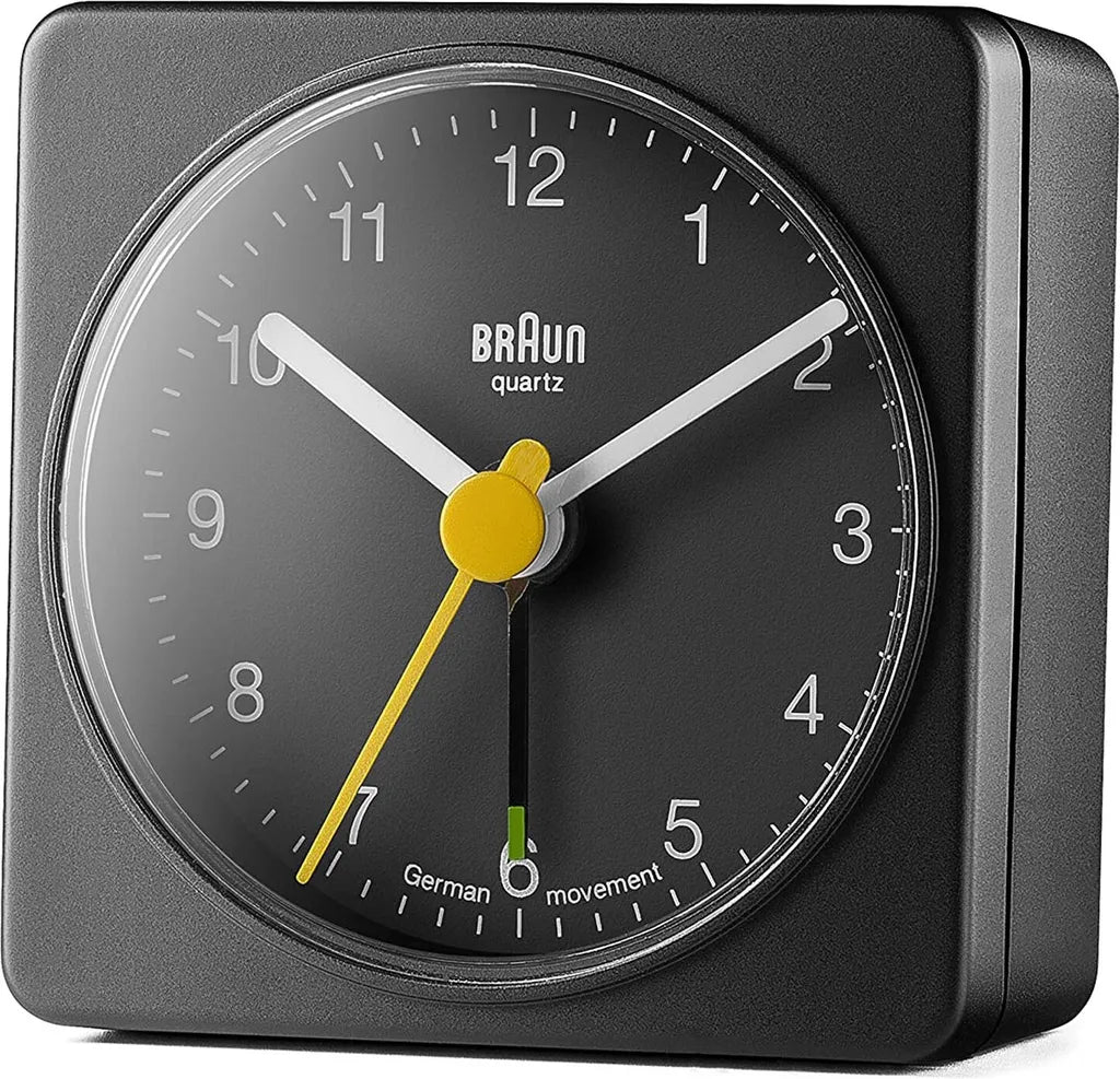  Braun BC02XB, Quarzwecker, Rechteck, Schwarz, Analog, Akku, AA