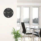  ARTland Glas Wanduhr Quarzuhr - Silberne Zeiger Granitoptik Größe: 30x30 Cm