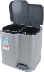  Curver Duo Tretmülleimer Deco 15L Mit 6L Inneneimern Hellgrau