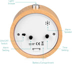  Navaris Analog Holz Wecker Mit Snooze - Retro Uhr Mit Ziffernblatt Alarm Licht - Leise Vintage Wood Tischuhr Ohne Ticken - Naturholz In Hellbraun