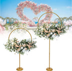 2 Stück 60cm Ballonständer Set 45-90cm Höhenverstellbar Metall Ballonhalter Säulenbogen Hochzeitsfeier Blumen Rahmen (gold) Für Party Hintergrund Dekoration