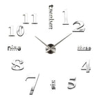  Moderne Mute DIY Große Wanduhr 3D Aufkleber Home Office Decor Geschenk (Silber)