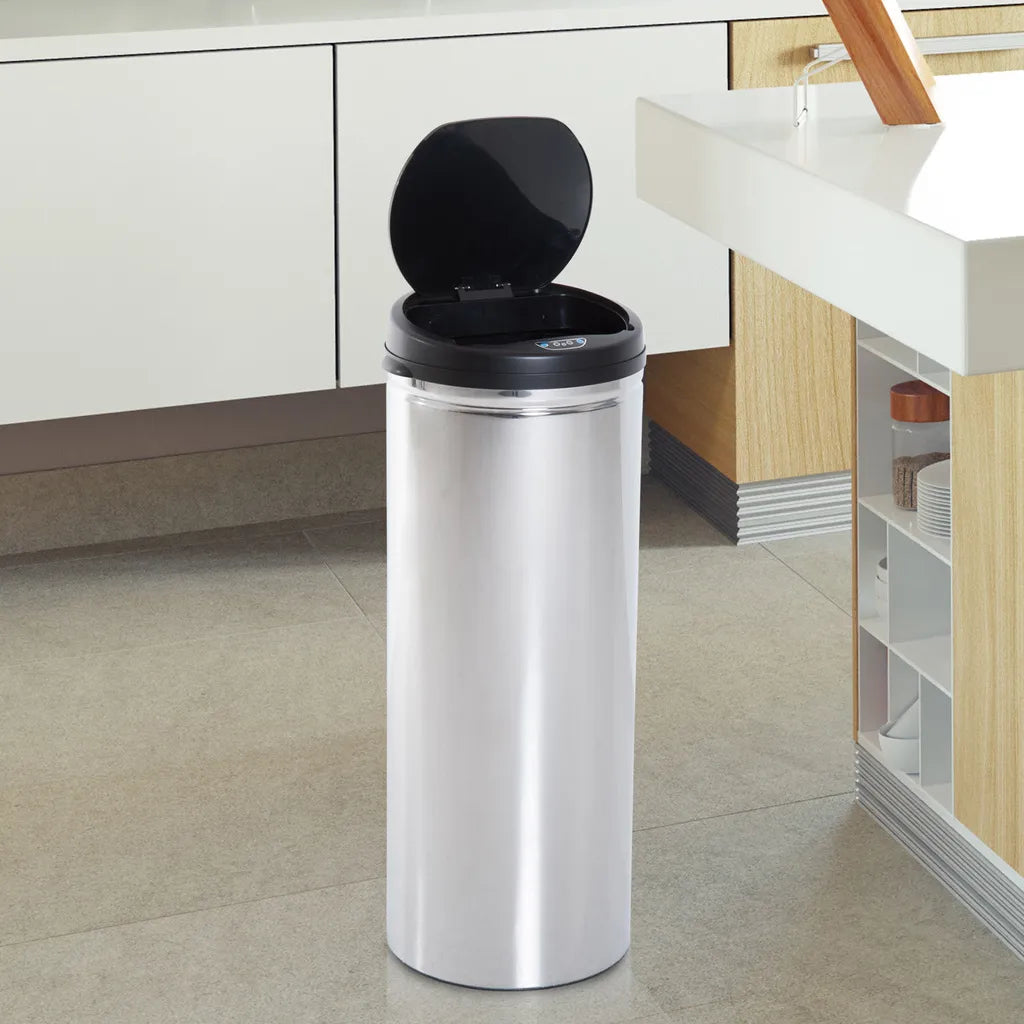  HOMCOM Edelstahl Automatik Sensor Mülleimer Abfalleimer IR Sensor Mit/ohne Inneneimer Rund 50 L