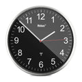  Mebus Funkwanduhr, Wanduhr Groß, Funkuhr Modern, Aluminium-Rahmen Mit Gut Ablesbaren Ziffern, Bahnhofsuhr, Wohnzimmer, Büro, Farbe: Silber/Schwarz, Durchmesser 30 Cm, Modell: 19578