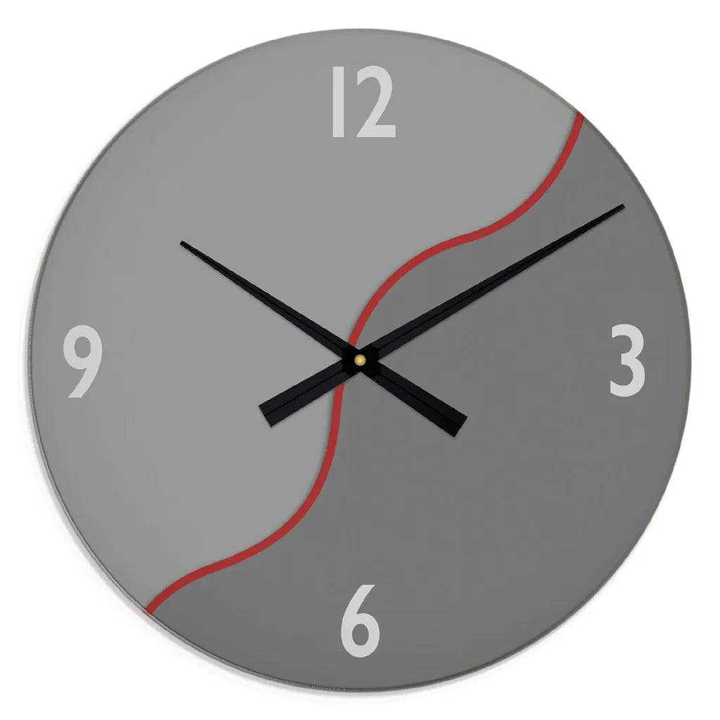  ARTland XXL GLas Wanduhr Quarzuhr - Schwarzer Zeiger Trennung Der Grautöne Größe: 50x50 Cm