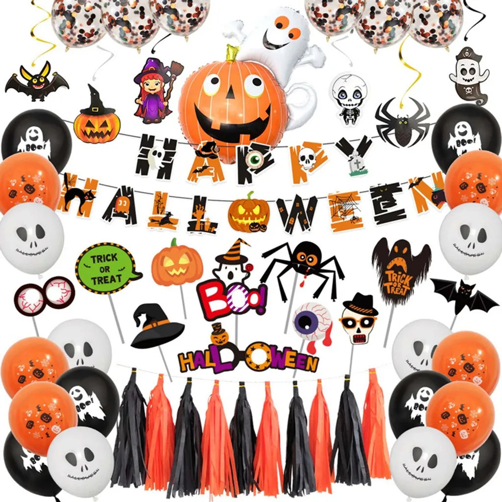  Halloween Kürbis Geist Deko Horror Deko Set Mit Mehr Als 32 Teilen(Kürbisart)