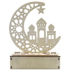  LED Holz Mond Lampe Nachtlicht Muslim Ramadan Eid Mubarak Deko Tischdekoration Dekoleuchten